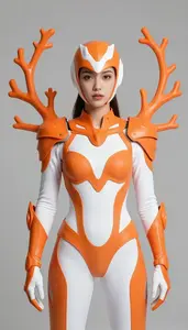 Girl Superhero Beautiful Orange Or White Costume With