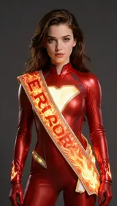 Girl Superhero Ruby Glow Suit Blaze Sash