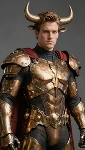 Male Superhero Bronze Armor Bull Pauldron