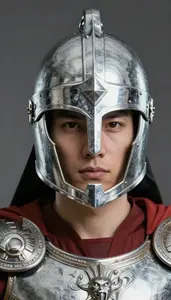 Male Superhero Polished Silver Great Helm