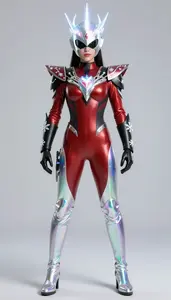 Superhero Dynamic Garnet Ensemble With Snowflake Designs