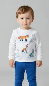 Baby Boy Super Hero Cool Arctic White Top With A Pattern Of