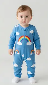 Baby Boy Super Hero Cool Cerulean Blue Jumpsuit With A