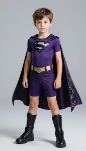Boy Superhero Young Boy In Deep Purple And Onyx Young