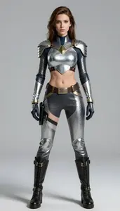Female Superhero Female Hero Athletic Top In Titanium