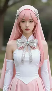 Girl Superhero Beautiful Peach Pink Or White Costume With A