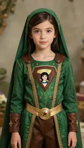 Girl Superhero Storybook Inspired Costume Of Rich Greens And