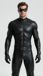 Male Superhero Suit Of Black Non Reflective Material