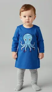 Baby Boy Super Hero Deep Sea Blue Tunic With A Friendly