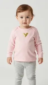 Baby Boy Super Hero Soft Dusty Pink Top With A Tiny Golden