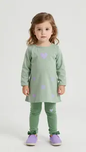 Baby Girl Superhero Little Girl In Sage Green Tunic With