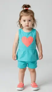 Baby Girl Superhero Tiny Girl Wearing Bright Turquoise
