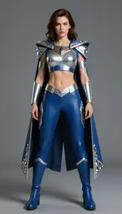 Female Superhero Powerful Female Sculpted Crop Top In Iron