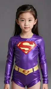 Girl Superhero Purple Shine Suit Arc Belt