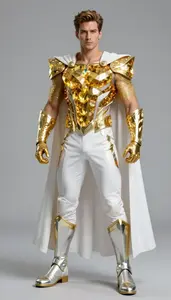 Male Superhero Athletic Build In Form Fitting Topaz Suit