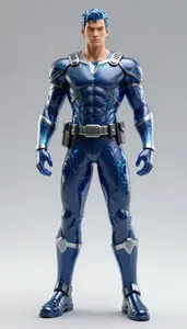 Male Superhero Sculpted Male Figure In Crystalline Midnight