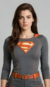 Woman Superhero She Wears Practical Attire In Slate Grey