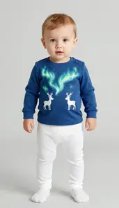 Baby Boy Super Hero Cool Arctic Blue Top With A Pattern Of