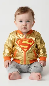 Baby Boy Super Hero Golden Sunrise Jacket With Orange Edging