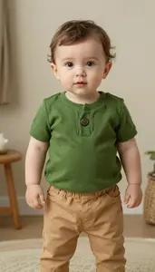 Baby Boy Super Hero Little Guardian In A Mossy Green Top