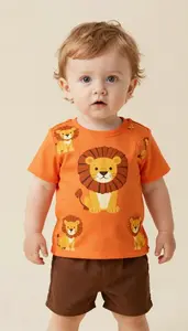 Baby Boy Super Hero Vibrant Tangerine Tunic With A Pattern