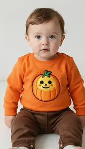 Baby Boy Super Hero Warm Pumpkin Orange Tunic With A