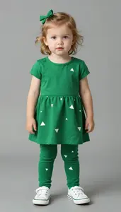 Baby Girl Superhero Toddler In Emerald Green Dress With