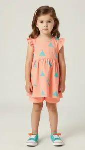 Baby Girl Superhero Young Girl Wearing Peachy Orange Dress