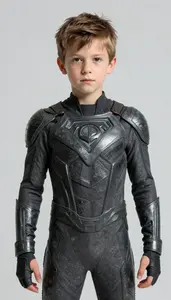 Boy Superhero An Outfit Of Interlocking Dark Basalt Like