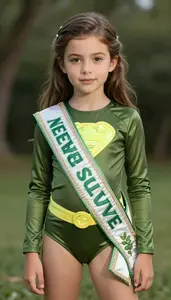 Girl Superhero Olive Glow Suit Vine Sash