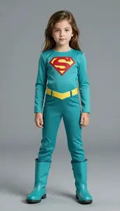 Girl Superhero Teal Mist Suit Ripple Boots