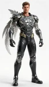 Male Superhero Powerful Male Physique In Ebony And Ash Semi