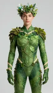 Superhero Verdant Green Organic Textured Bodysuit With