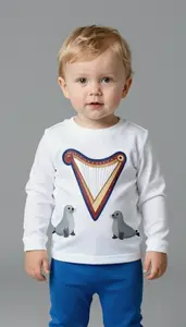 Baby Boy Super Hero Cool Arctic White Top With A Pattern Of