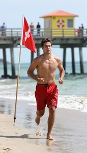 Coastal Pier Surf Lifesaver In Red Performance Shorts