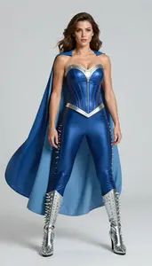 Female Superhero Powerful Female Corset Style Top In Indigo