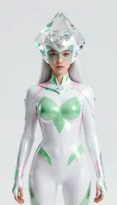 Girl Superhero Clear To White Sometimes Green Or Pink
