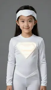 Girl Superhero Pure White Costume That Emits A Soft Light