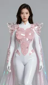 Gleaming Armor Plates Of Rose Quartz Over A Sleek White