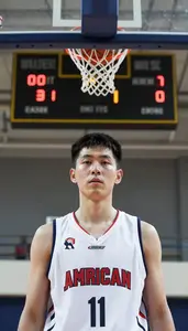 Indoor Basketball Wing In Sleeveless Uniform Cutting Toward