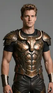 Male Superhero Bronze Armor Bull Pauldron