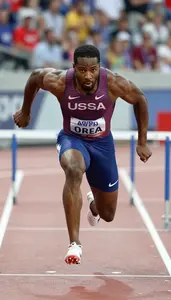 Open Track 200 Meter Sprinter In Sleek Kit Exploding Out Of