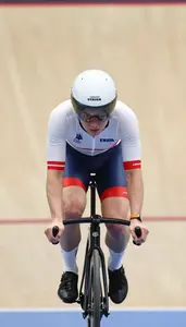 Artistic Cycling Athlete In Competition Wear And Incredible