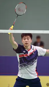 Badminton Defender Wearing Jersey Determined Driving