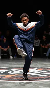Breaking Breaker Wearing Track Suit Expressive Breaking