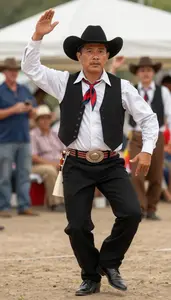 Buck Dancer In Work Clothes And Rhythmic Feet Performing A