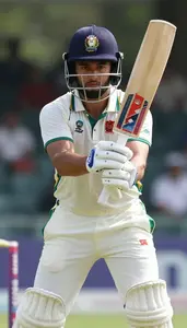Cricket Opening Batter Wearing Cricket Jersey Cautious