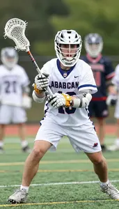 Lacrosse Attackman Without Helmet Wearing Shorts Determined