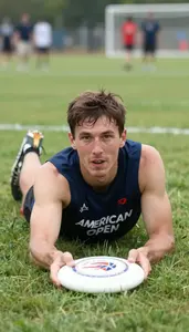 Open Field Ultimate Player In Sleeveless Jersey Laying Out
