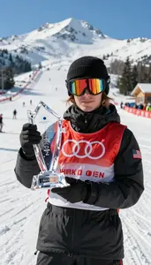 Open Ski Slope Freestyle Champion In Insulated Suit